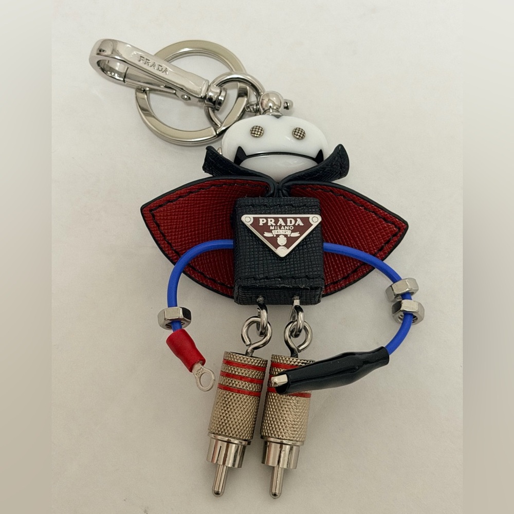 PRADA Robot Saffiano Leather Keychain Charm - Picture 3 of 8
